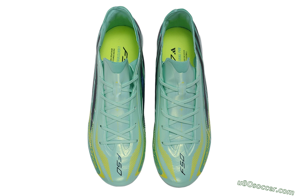 Adidas F50 Hyperfast Elite FG Firm Ground Soccer Cleats - Green/Mint/Dark Blue 4