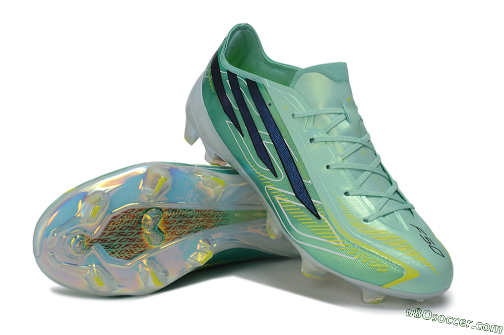 Adidas F50 Hyperfast Elite FG Firm Ground Soccer Cleats - Green/Mint/Dark Blue 3
