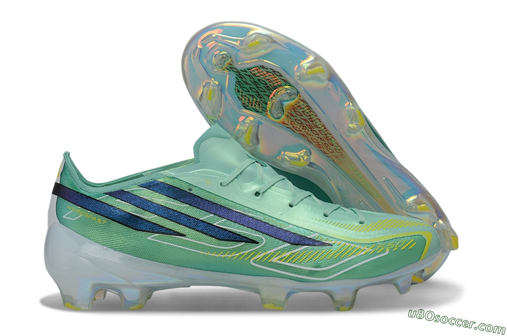 Adidas F50 Hyperfast Elite FG Firm Ground Soccer Cleats - Green/Mint/Dark Blue 1