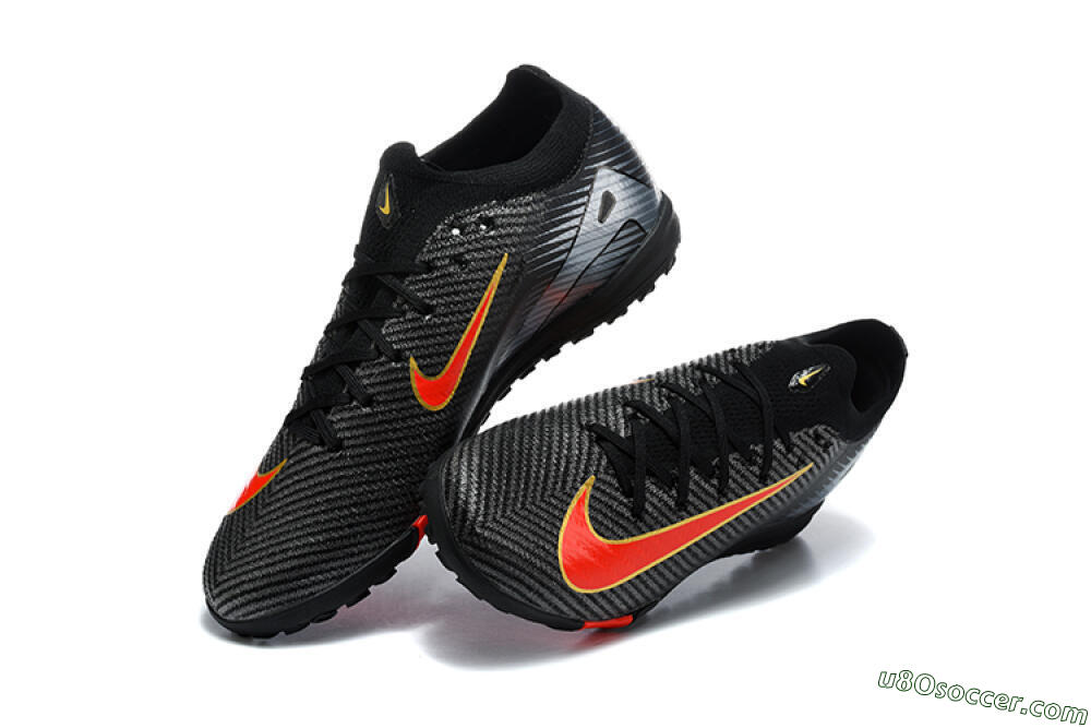 Nike Air Zoom Mercurial Vapor 17 Elite TF Artificial Turf Soccer Shoes - Black/Black/Bright Crimson 6