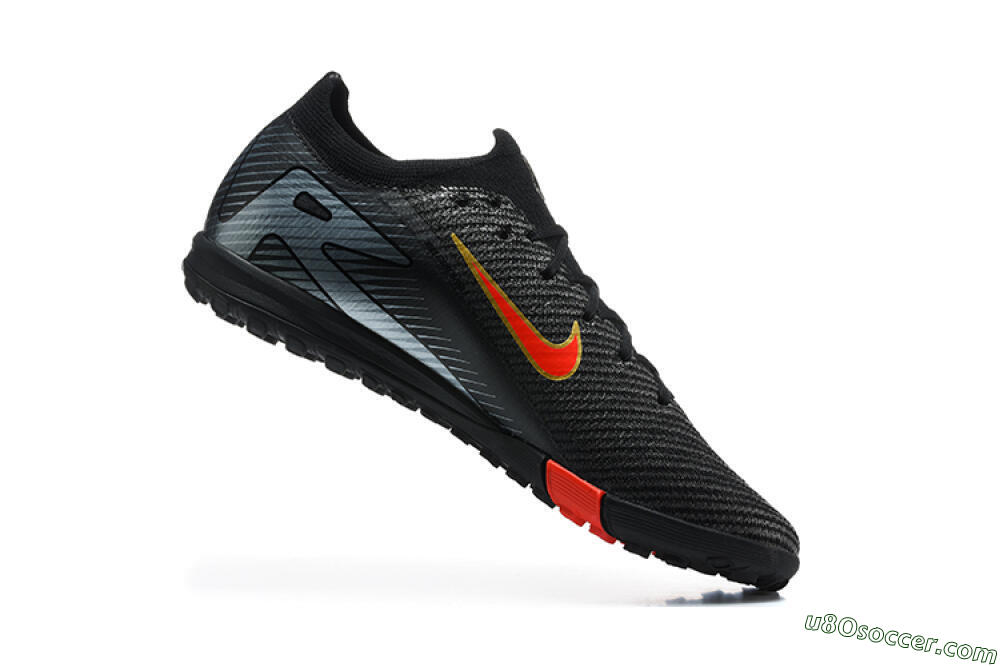 Nike Air Zoom Mercurial Vapor 17 Elite TF Artificial Turf Soccer Shoes - Black/Black/Bright Crimson 7