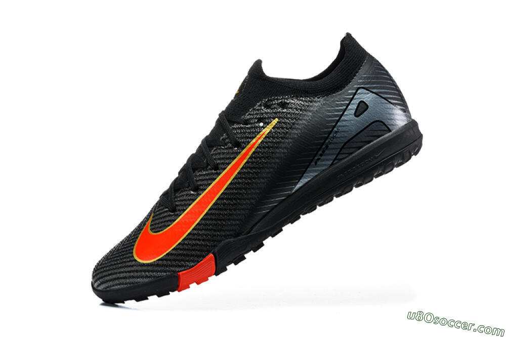 Nike Air Zoom Mercurial Vapor 17 Elite TF Artificial Turf Soccer Shoes - Black/Black/Bright Crimson 8