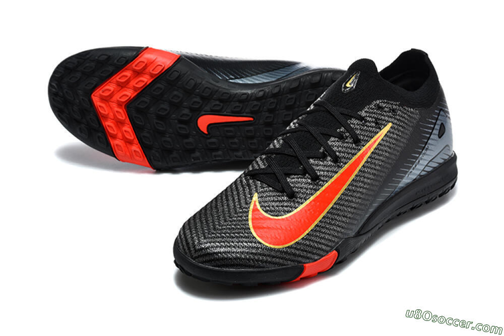 Nike Air Zoom Mercurial Vapor 17 Elite TF Artificial Turf Soccer Shoes - Black/Black/Bright Crimson 3