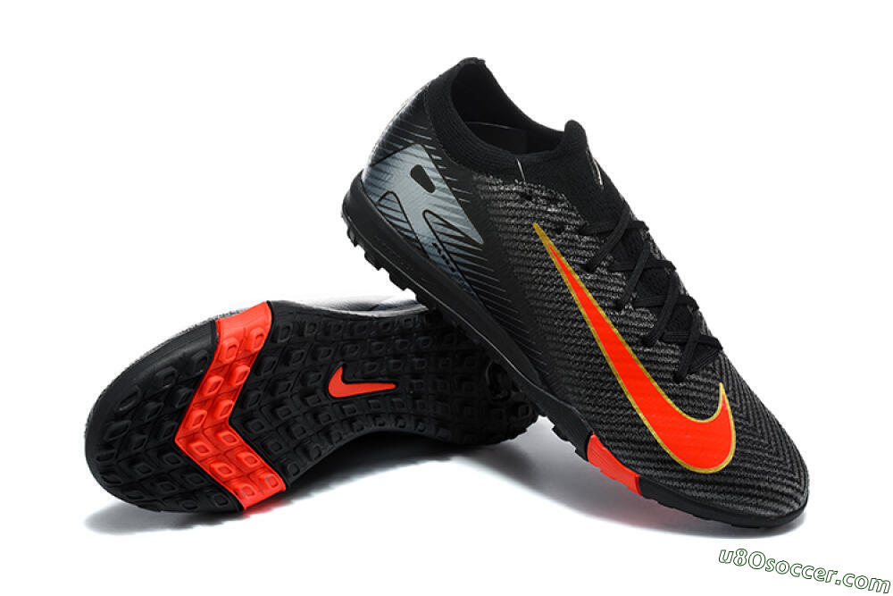 Nike Air Zoom Mercurial Vapor 17 Elite TF Artificial Turf Soccer Shoes - Black/Black/Bright Crimson 4