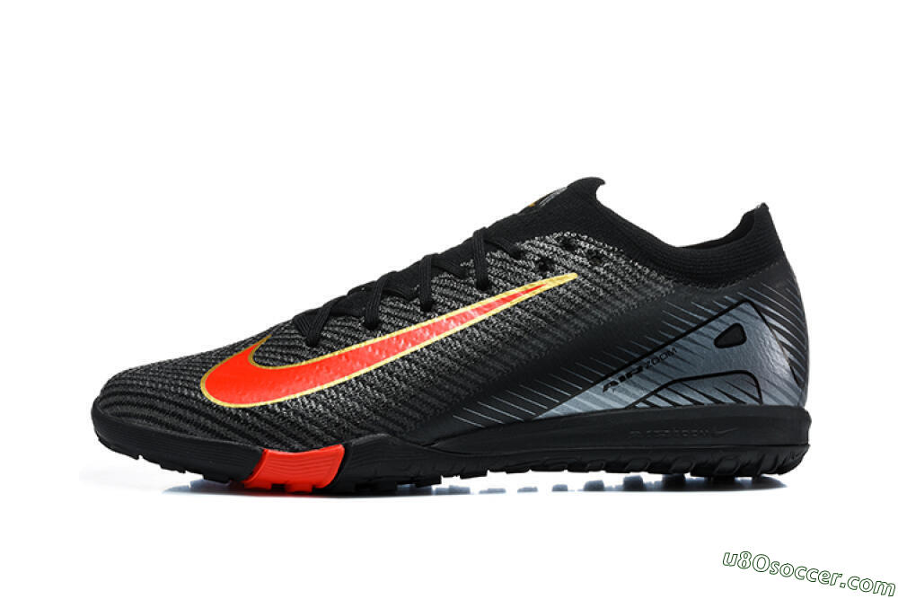 Nike Air Zoom Mercurial Vapor 17 Elite TF Artificial Turf Soccer Shoes - Black/Black/Bright Crimson 2