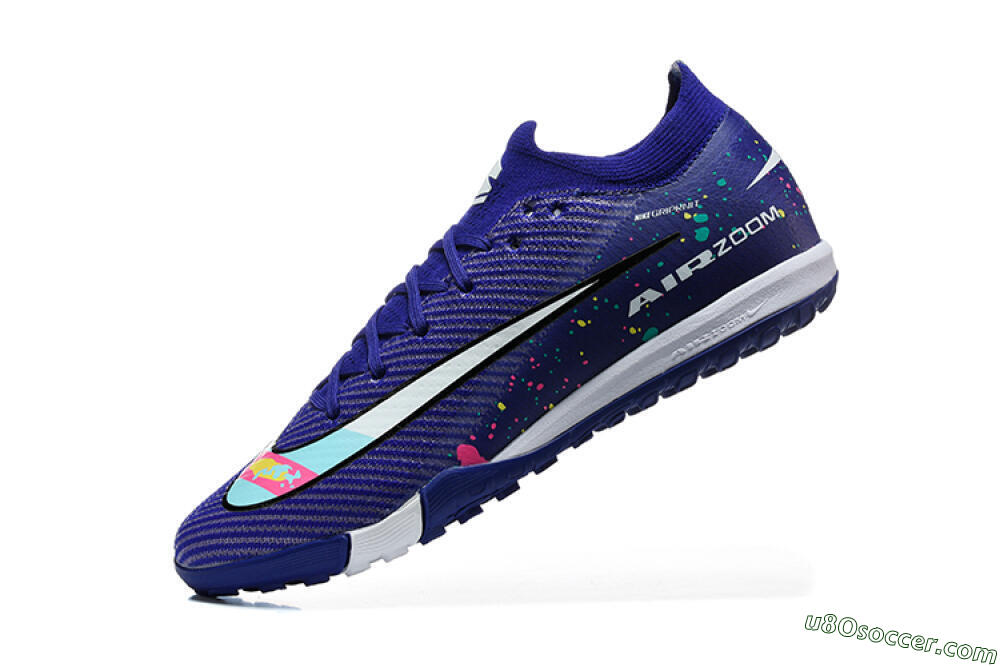 Nike Air Zoom Mercurial Vapor 16 Elite TF Artificial Turf Soccer Shoes - Blue/Electric Blue/Multi Color 8