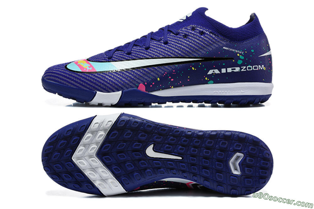 Nike Air Zoom Mercurial Vapor 16 Elite TF Artificial Turf Soccer Shoes - Blue/Electric Blue/Multi Color 0