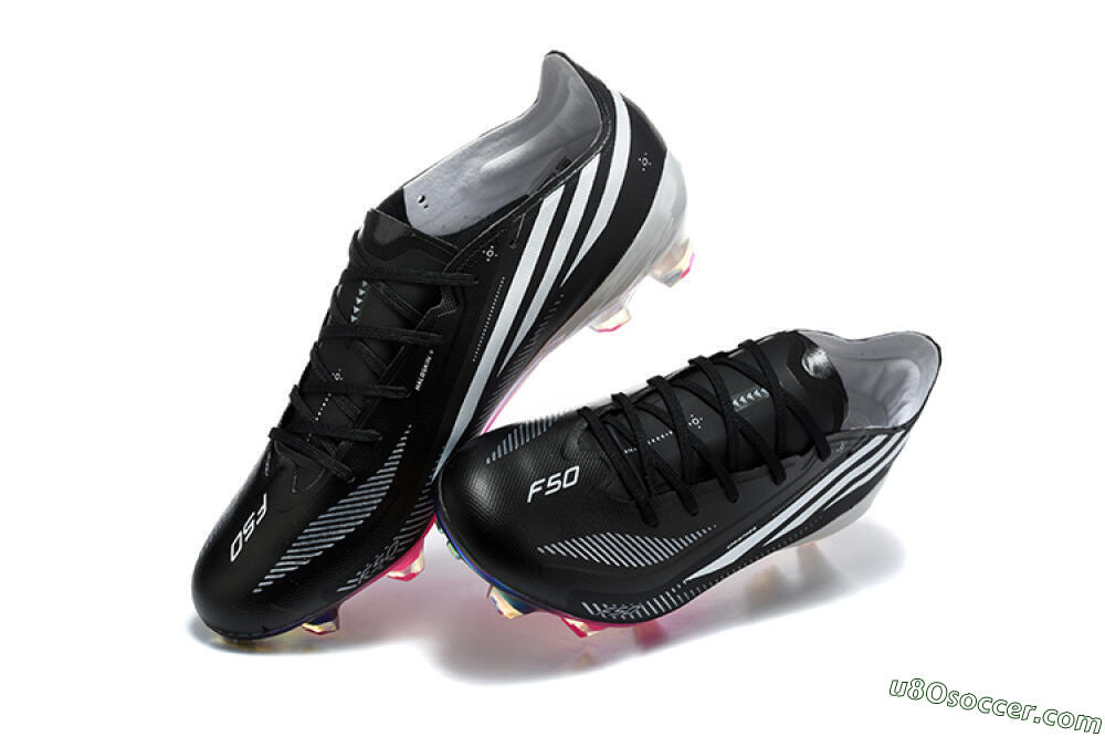Adidas F50 Hyperfast Elite FG Firm Ground Soccer Cleats - Black/Core Black/Iridescent Pink 6