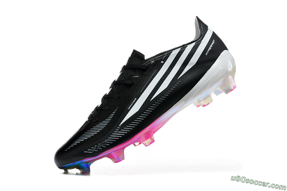 Adidas F50 Hyperfast Elite FG Firm Ground Soccer Cleats - Black/Core Black/Iridescent Pink 8