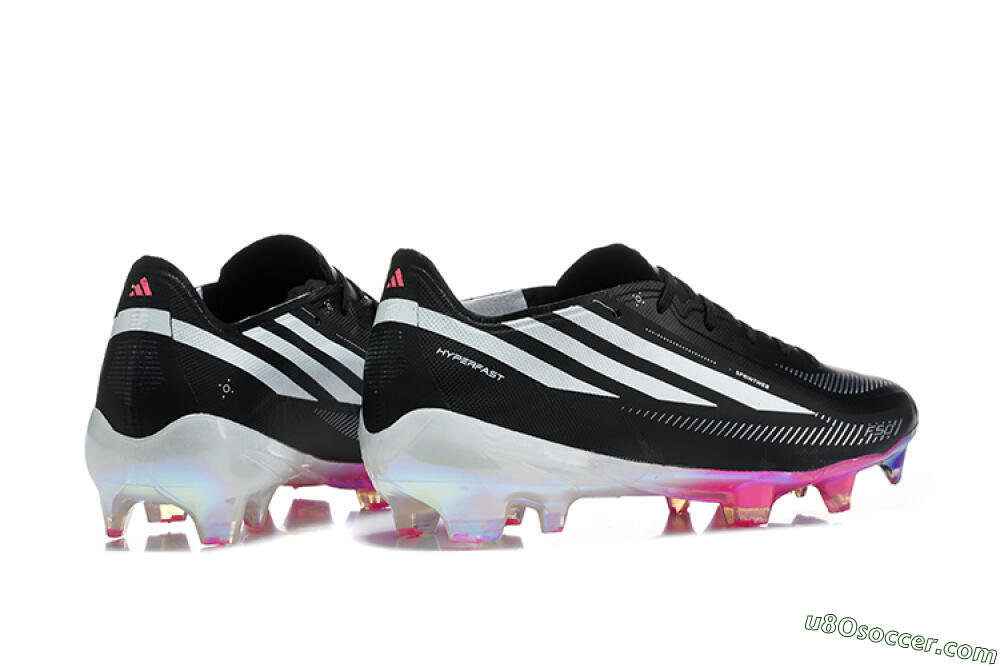 Adidas F50 Hyperfast Elite FG Firm Ground Soccer Cleats - Black/Core Black/Iridescent Pink 9