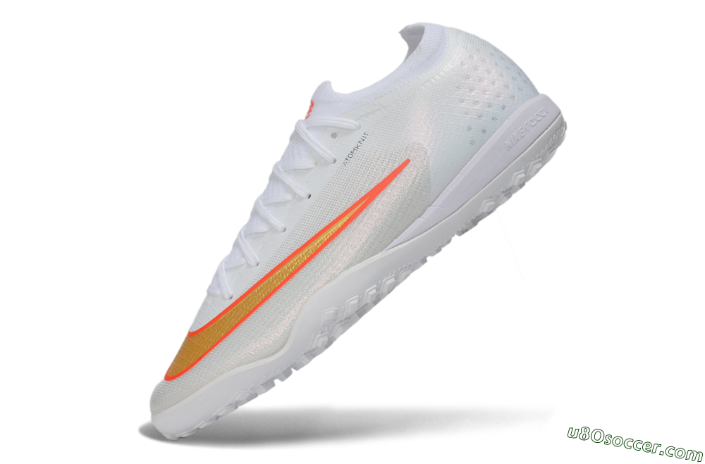 Nike Air Zoom Mercurial Vapor 17 Elite TF Artificial Turf Soccer Shoes - White/Metallic Gold/Bright Crimson 5