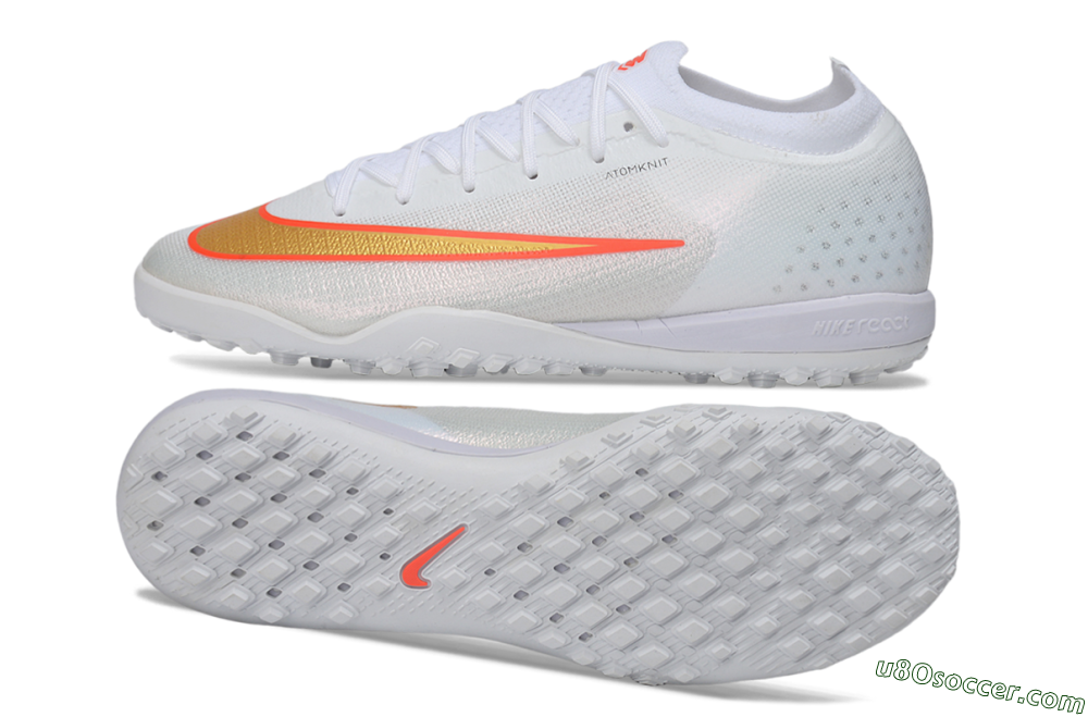 Nike Air Zoom Mercurial Vapor 17 Elite TF Artificial Turf Soccer Shoes - White/Metallic Gold/Bright Crimson 0