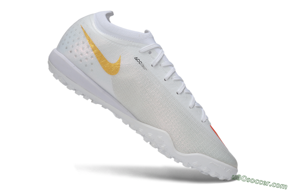 Nike Air Zoom Mercurial Vapor 17 Elite TF Artificial Turf Soccer Shoes - White/Metallic Gold/Bright Crimson 4