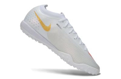Nike Air Zoom Mercurial Vapor 17 Elite TF Artificial Turf Soccer Shoes - White/Metallic Gold/Bright Crimson