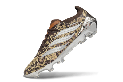 Adidas Predator 26 Elite FG Firm Ground Soccer Cleats - Brown/Mahogany/Metallic Silver