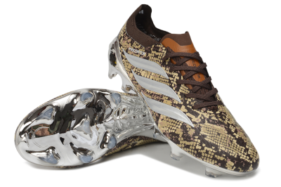 Adidas Predator 26 Elite FG Firm Ground Soccer Cleats - Brown/Mahogany/Metallic Silver