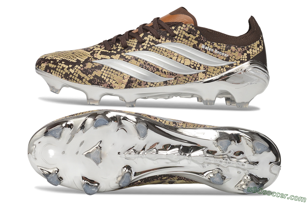 Adidas Predator 26 Elite FG Firm Ground Soccer Cleats - Brown/Mahogany/Metallic Silver 0