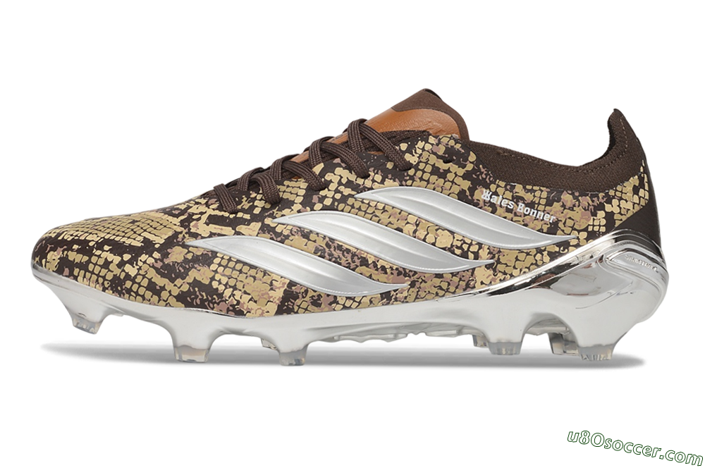 Adidas Predator 26 Elite FG Firm Ground Soccer Cleats - Brown/Mahogany/Metallic Silver 2