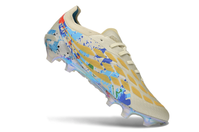 Adidas Predator 26 Elite FG Firm Ground Soccer Cleats - Beige/Metallic Gold/Multi-color Splash