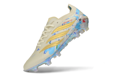 Adidas Predator 26 Elite FG Firm Ground Soccer Cleats - Beige/Metallic Gold/Multi-color Splash