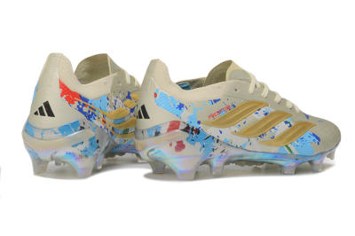 Adidas Predator 26 Elite FG Firm Ground Soccer Cleats - Beige/Metallic Gold/Multi-color Splash
