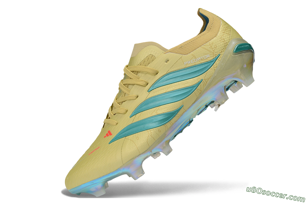 Adidas Predator 26 Elite FG Firm Ground Soccer Cleats - Gold/Champagne Gold/Teal Tint 5