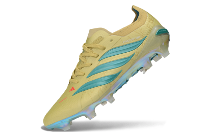 Adidas Predator 26 Elite FG Firm Ground Soccer Cleats - Gold/Champagne Gold/Teal Tint