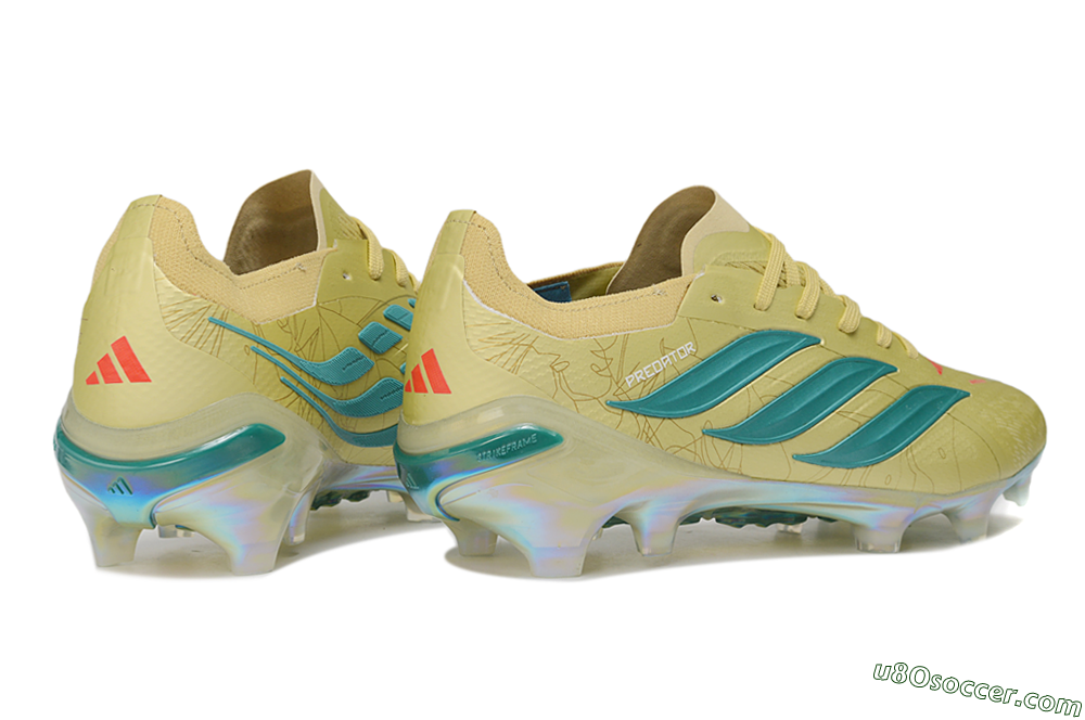 Adidas Predator 26 Elite FG Firm Ground Soccer Cleats - Gold/Champagne Gold/Teal Tint 6