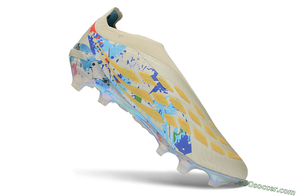 Adidas Predator 26 Elite Laceless FG Firm Ground Soccer Cleats - Beige/Metallic Gold/Iridescent Multi 4