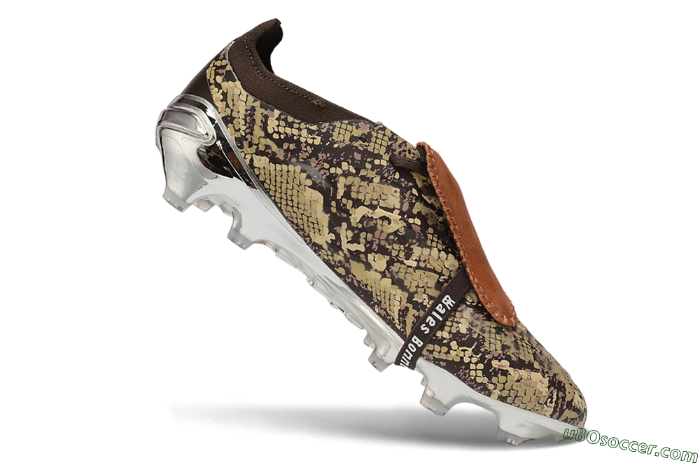 Adidas Predator 26 Elite Fold-Over Tongue FG Firm Ground Soccer Cleats - Brown/Mahogany/Silver Metallic 4
