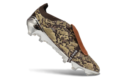 Adidas Predator 26 Elite Fold-Over Tongue FG Firm Ground Soccer Cleats - Brown/Mahogany/Silver Metallic