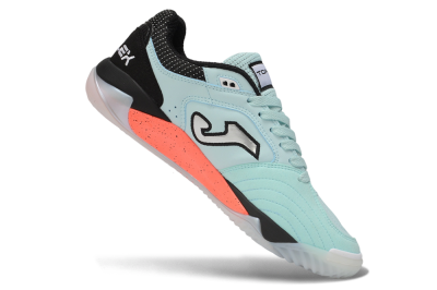 Joma Top Flex IC Indoor & Futsal Soccer Shoes - Turquoise/Mint Turquoise/Coral Orange