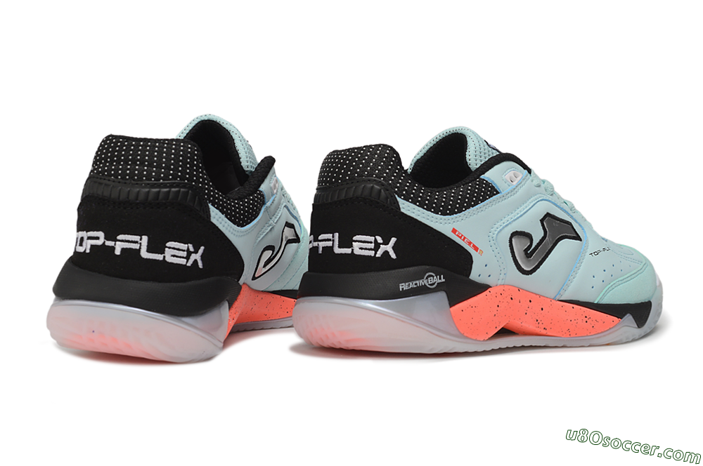 Joma Top Flex IC Indoor & Futsal Soccer Shoes - Turquoise/Mint Turquoise/Coral Orange 6