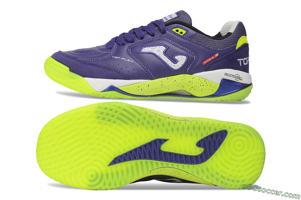 Joma Top Flex IC Indoor & Futsal Soccer Shoes - Purple/Electric Purple/Neon Yellow 0