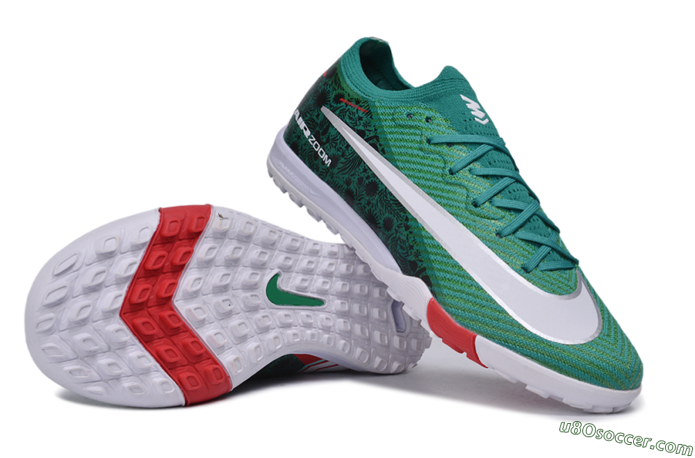 Nike Air Zoom Mercurial Vapor 16 Elite TF Artificial Turf Soccer Shoes - Green/Emerald Green/Sport Red 0