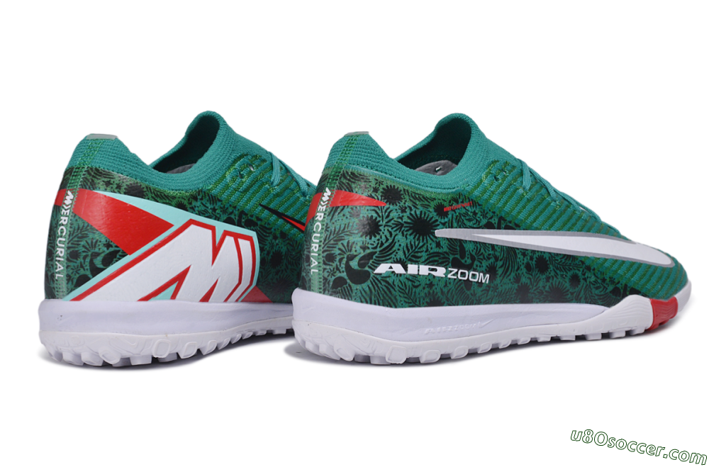 Nike Air Zoom Mercurial Vapor 16 Elite TF Artificial Turf Soccer Shoes - Green/Emerald Green/Sport Red 6