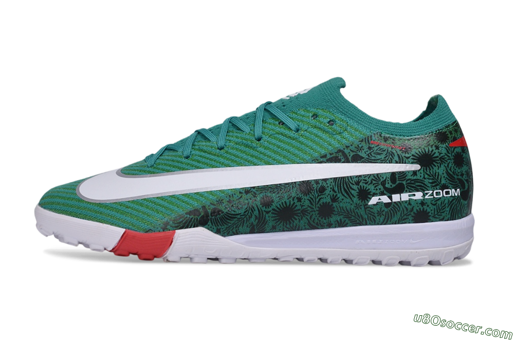 Nike Air Zoom Mercurial Vapor 16 Elite TF Artificial Turf Soccer Shoes - Green/Emerald Green/Sport Red 2