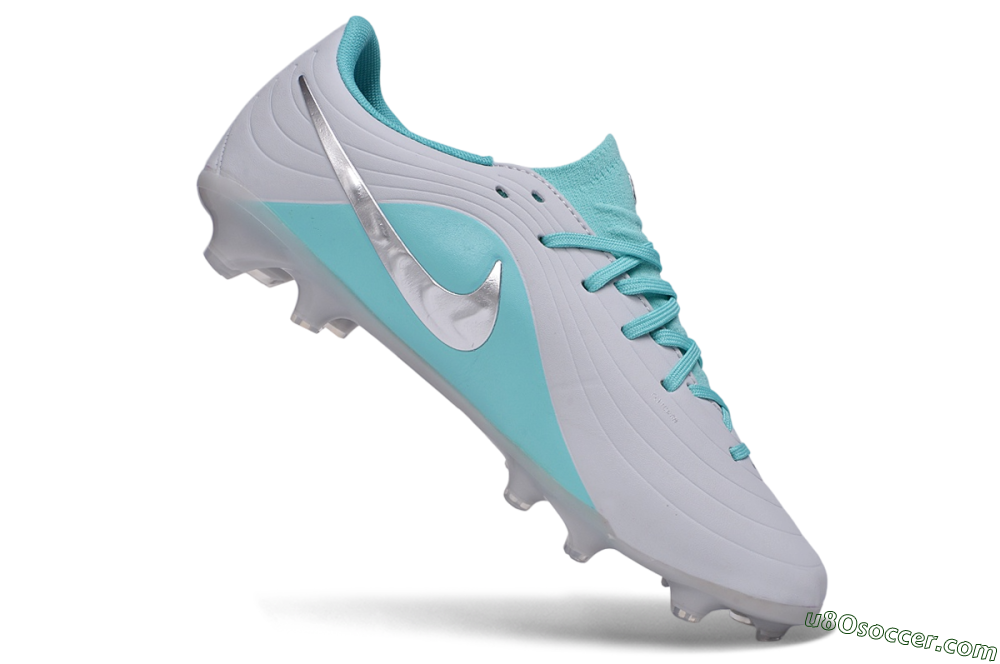 Nike Tiempo Legend 11 Elite FG Firm Ground Soccer Cleats - Grey/Platinum Grey/Turquoise Blue 4