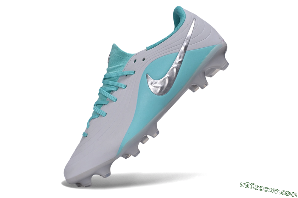 Nike Tiempo Legend 11 Elite FG Firm Ground Soccer Cleats - Grey/Platinum Grey/Turquoise Blue 5