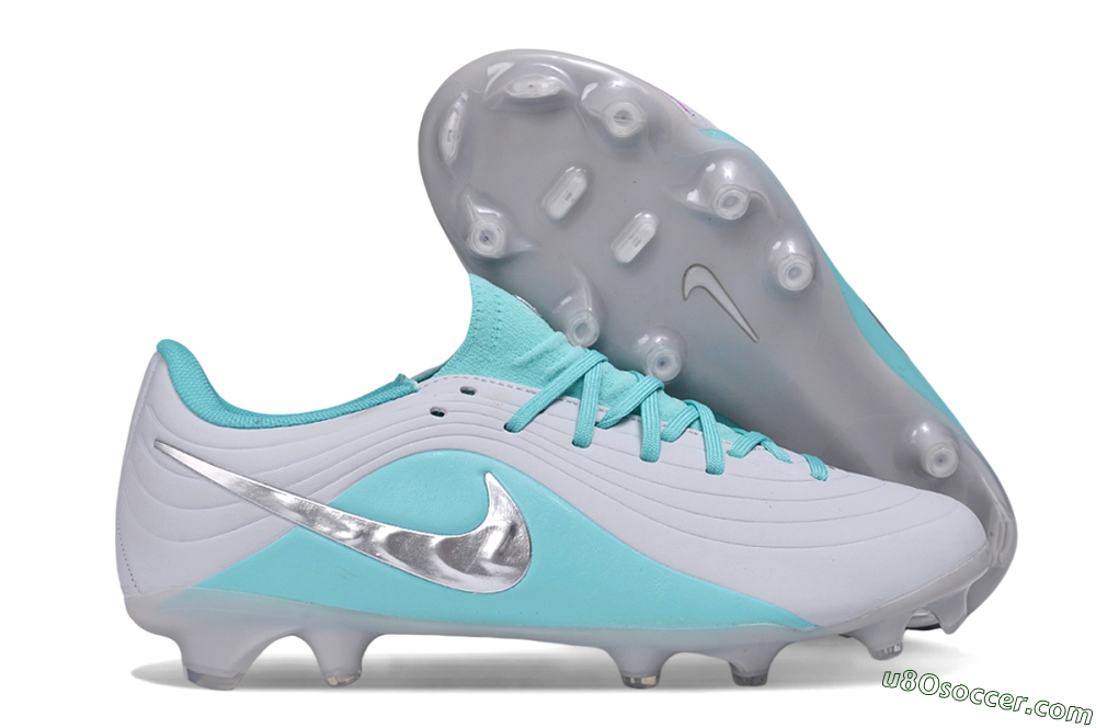 Nike Tiempo Legend 11 Elite FG Firm Ground Soccer Cleats - Grey/Platinum Grey/Turquoise Blue 1