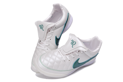 Nike Tiempo Legend SE TF Artificial Turf Soccer Shoes - White/Pearlescent White/Metallic Emerald