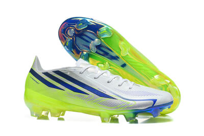 Adidas F50 Hyperfast Elite FG Firm Ground Soccer Cleats - White/Lucid Lemon/Lucid Blue