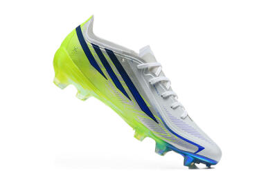 Adidas F50 Hyperfast Elite FG Firm Ground Soccer Cleats - White/Lucid Lemon/Lucid Blue