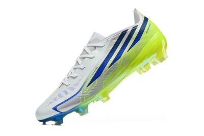 Adidas F50 Hyperfast Elite FG Firm Ground Soccer Cleats - White/Lucid Lemon/Lucid Blue