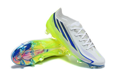 Adidas F50 Hyperfast Elite FG Firm Ground Soccer Cleats - White/Lucid Lemon/Lucid Blue