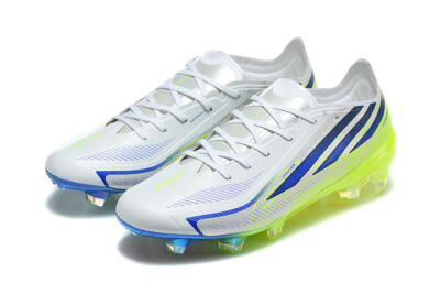 Adidas F50 Hyperfast Elite FG Firm Ground Soccer Cleats - White/Lucid Lemon/Lucid Blue