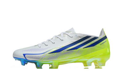 Adidas F50 Hyperfast Elite FG Firm Ground Soccer Cleats - White/Lucid Lemon/Lucid Blue