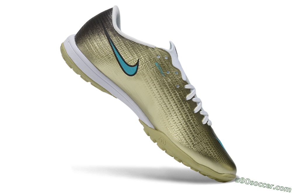 Nike Air Zoom Mercurial Superfly 11 Elite TF Artificial Turf Soccer Shoes - Gold/Metallic Gold/Chlorine Blue 4