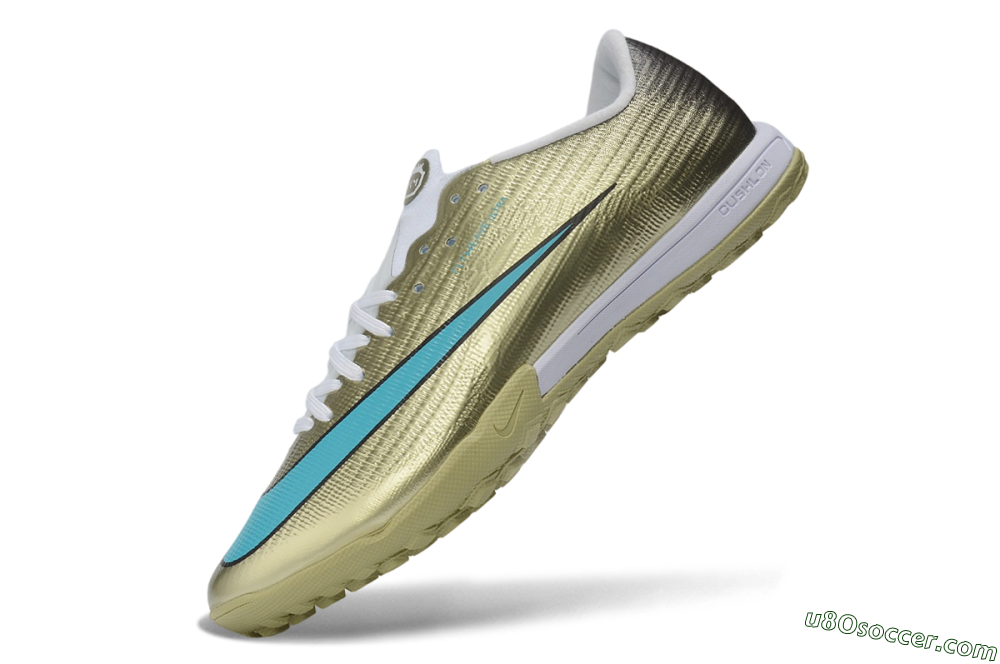 Nike Air Zoom Mercurial Superfly 11 Elite TF Artificial Turf Soccer Shoes - Gold/Metallic Gold/Chlorine Blue 5