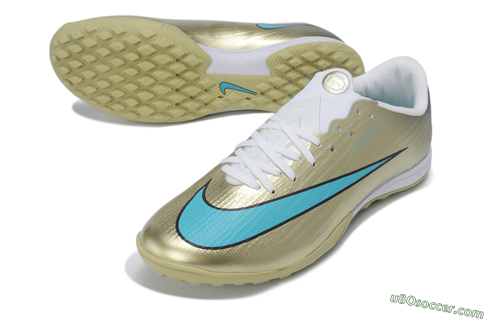 Nike Air Zoom Mercurial Superfly 11 Elite TF Artificial Turf Soccer Shoes - Gold/Metallic Gold/Chlorine Blue 3